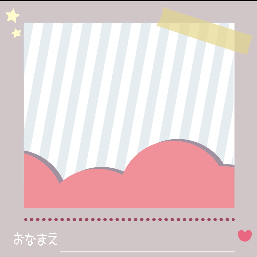 チェキ風窓枠素材セット【パーツ分け自由】