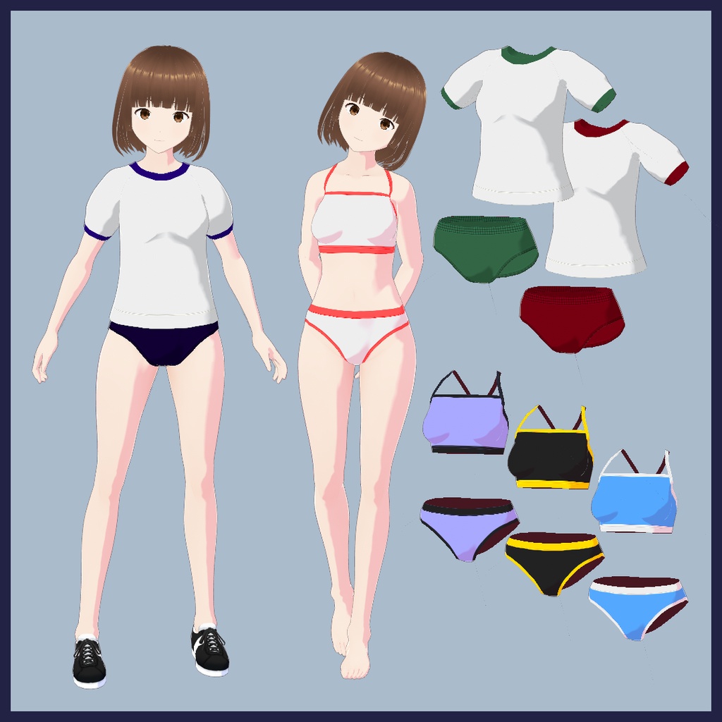 VRoid Studio カスタムアイテム「体操着セット」