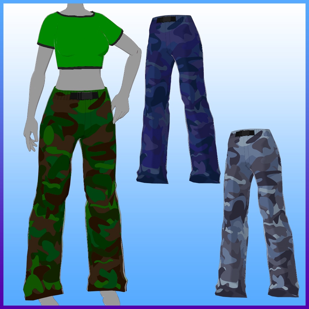 VRoid Studio「迷彩柄ストリートセット」