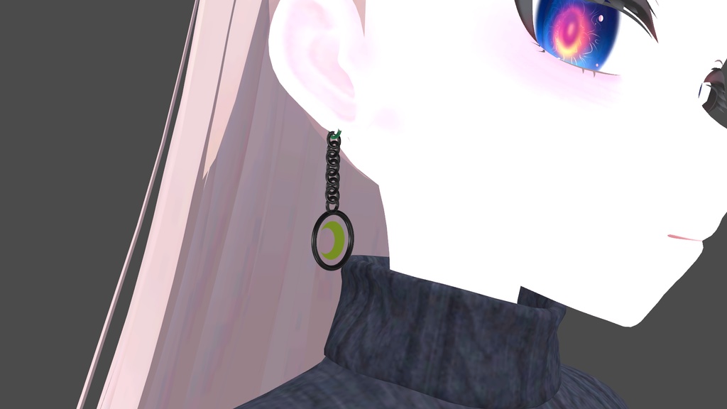 『駆け抜けた夜』 - 揺れる三日月アクセサリー(キーホルダー/ピアス対応)【VRChat想定】