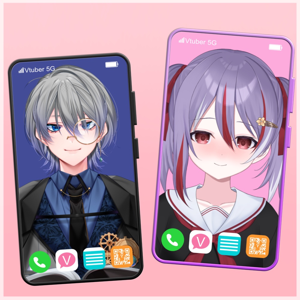 【おはV サムネフリー素材】スマホ画面素材