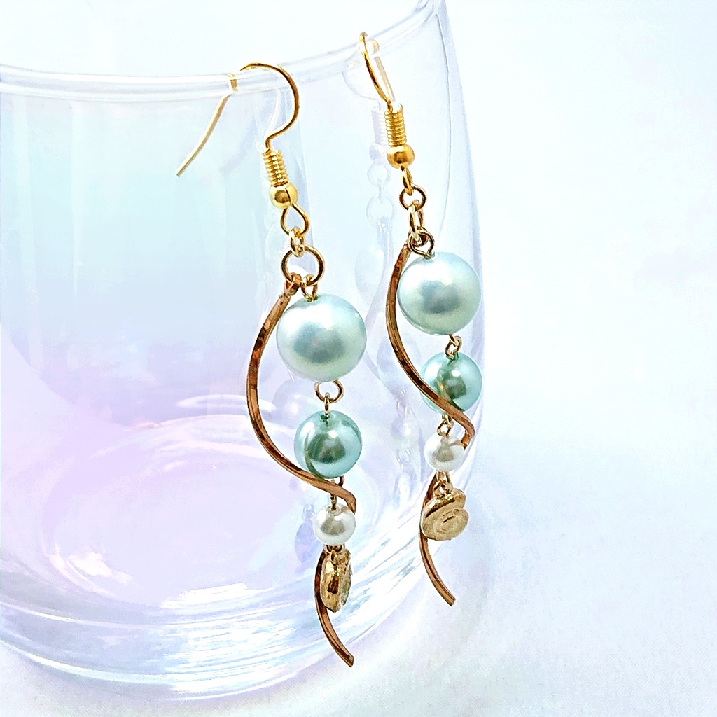 1点限定★ジェイド・フロイド/リーチ兄弟イメージ バブル×カーブ ピアス/イヤリング 151