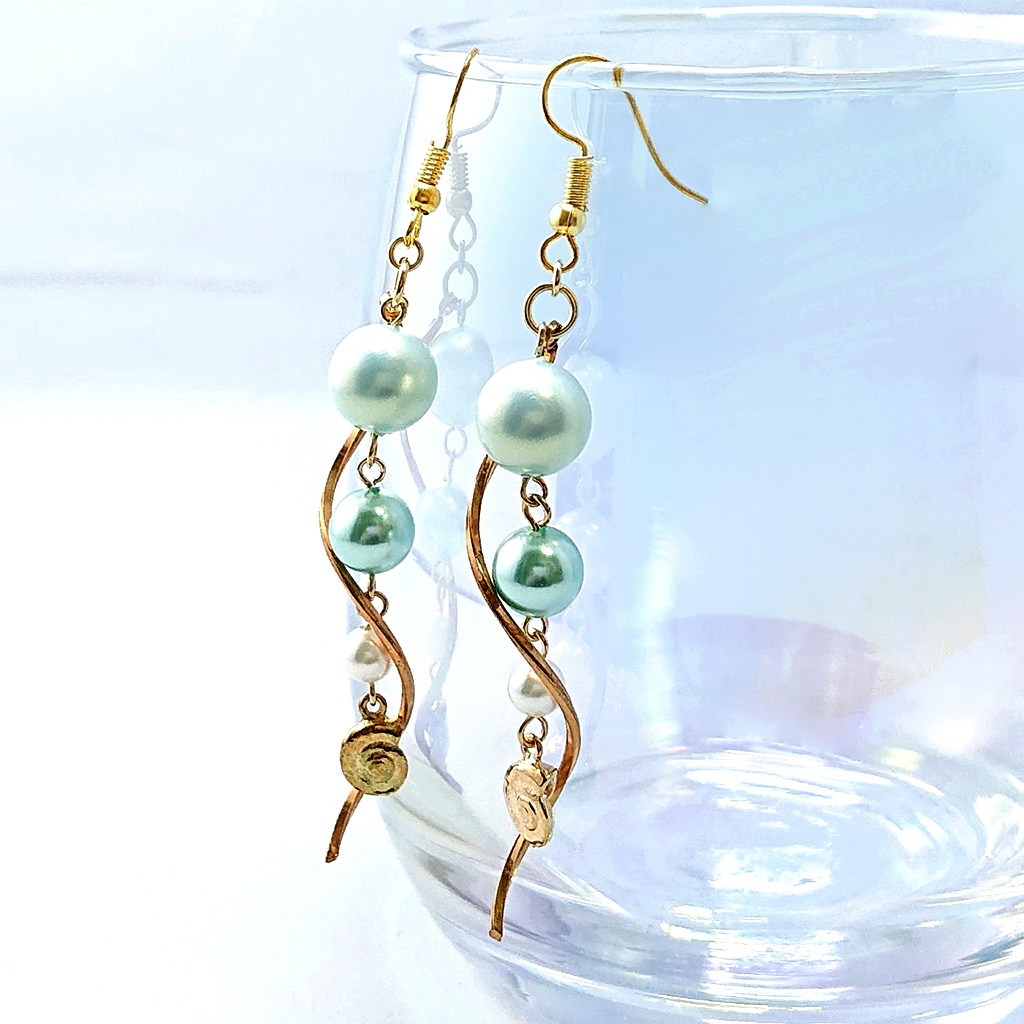 1点限定★ジェイド・フロイド/リーチ兄弟イメージ バブル×カーブ ピアス/イヤリング 151