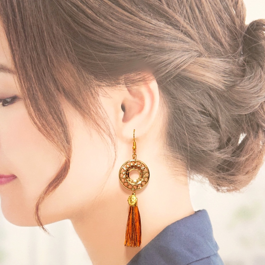 レオナ・キングスカラー/サバナクロー寮イメージ タッセルピアス/イヤリング 022