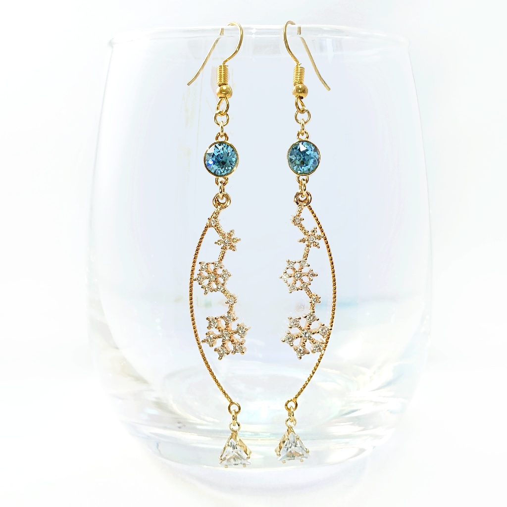 次回再販未定★イデア/スワロ×雪の結晶　ケルッカロトイメージデザイン　ピアス/イヤリング