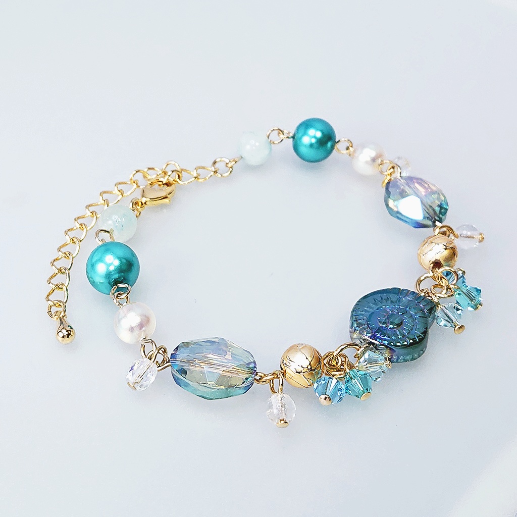 1点限り★ジェイド・フロイド イメージ シンメトリー巻貝ブレスレット