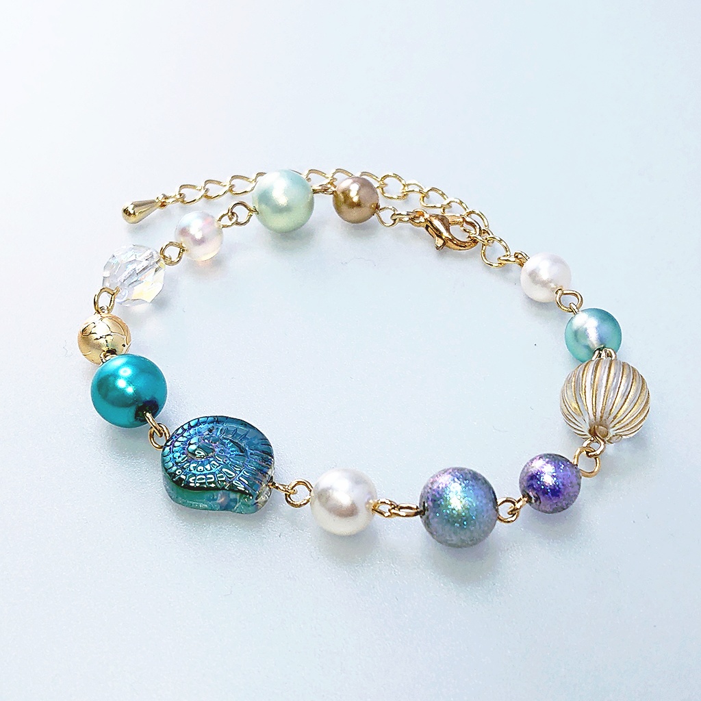 1点限り★ジェイド・フロイドイメージ クリア巻き貝ブレスレット(a) 2025