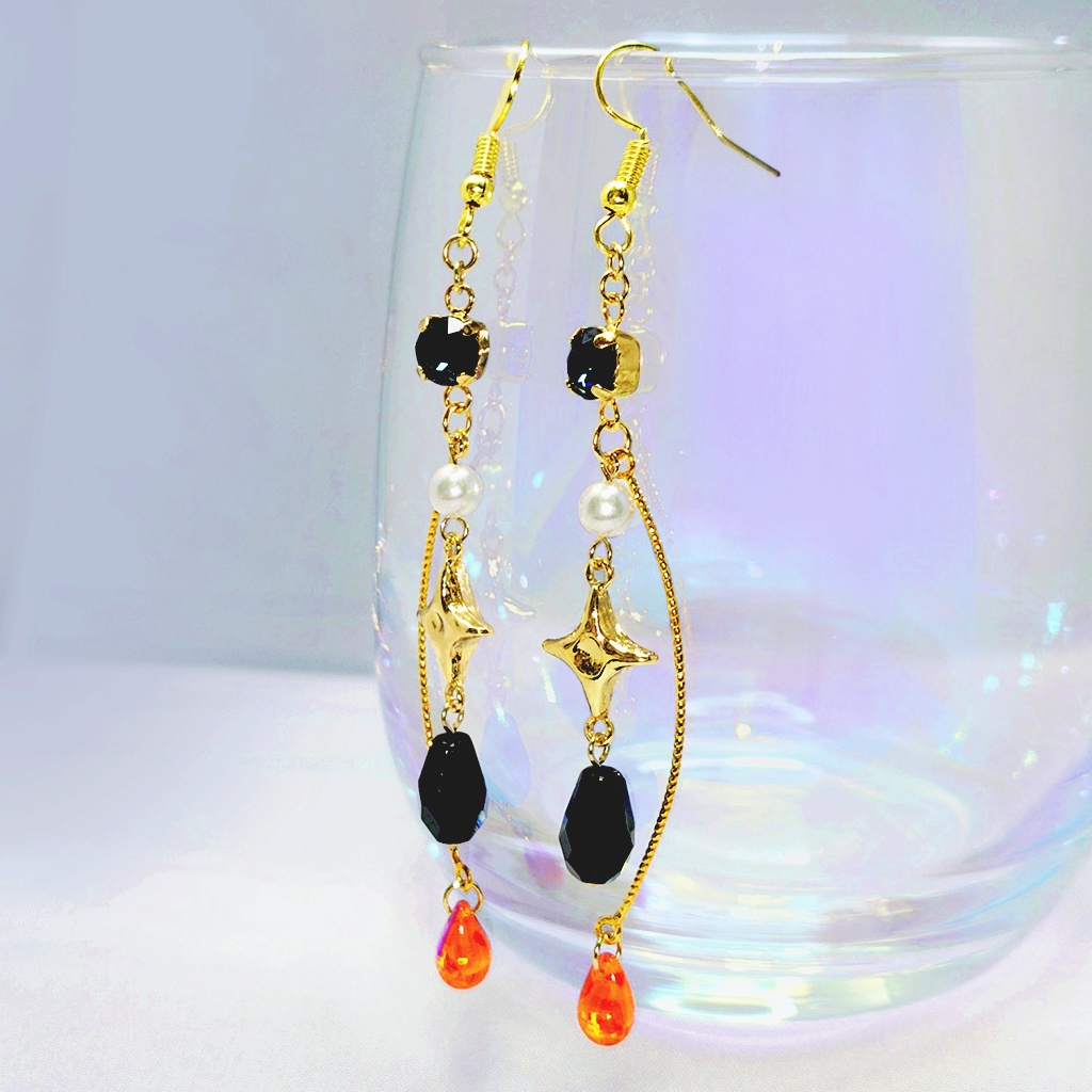 完全1点限定★スカリー・J・グレイブス イメージデザイン(B) チェコドロップ ピアス/イヤリング