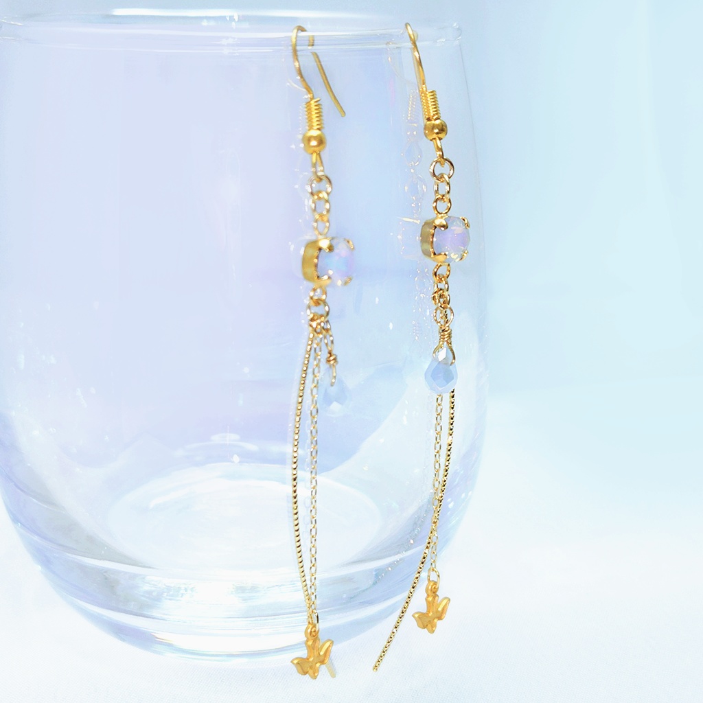 再販未定★シルバー・ヴァンルージュ ミート・イン・アドリームイメージ スワロ×ドロップ ロングデザイン ピアス/イヤリング