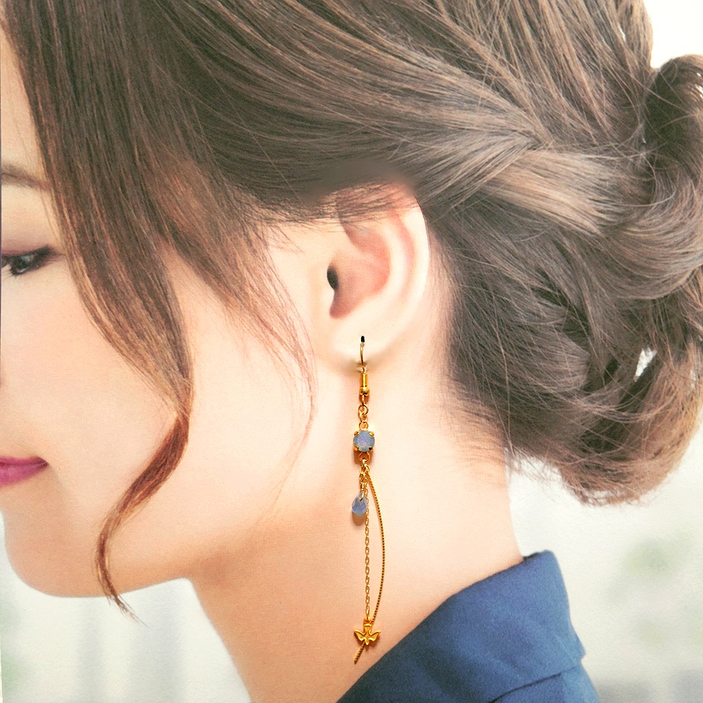 再販未定★シルバー・ヴァンルージュ ミート・イン・アドリームイメージ スワロ×ドロップ ロングデザイン ピアス/イヤリング