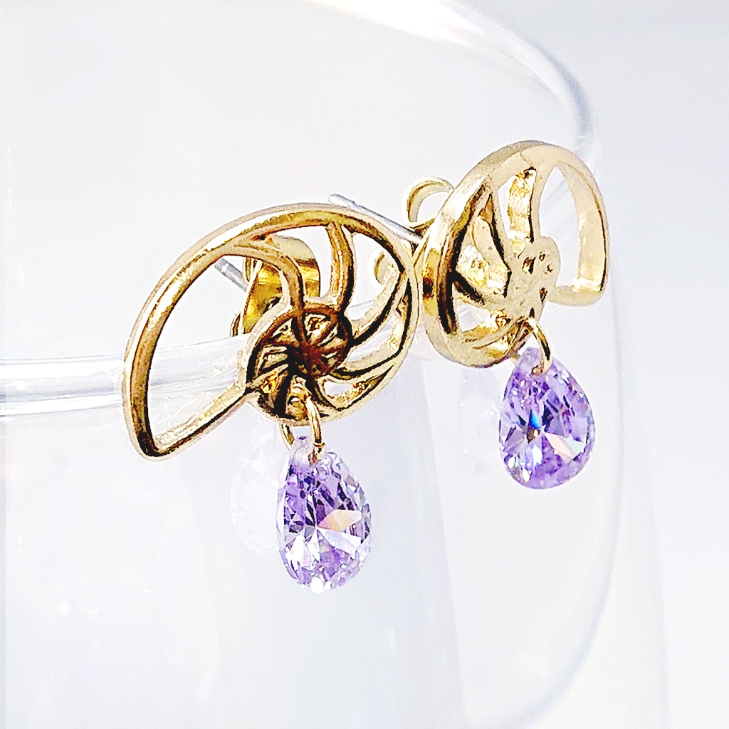 再販未定★【概念】アズール・アーシェングロット/ オクタヴィネルイメージ/巻貝×ジルコニア シンプルデザイン ピアスのみ