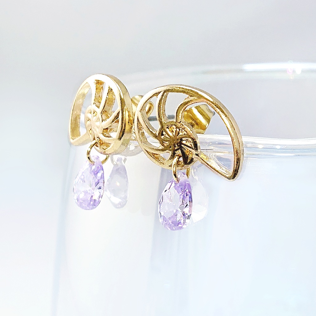 再販未定★【概念】アズール・アーシェングロット/ オクタヴィネルイメージ/巻貝×ジルコニア シンプルデザイン ピアスのみ