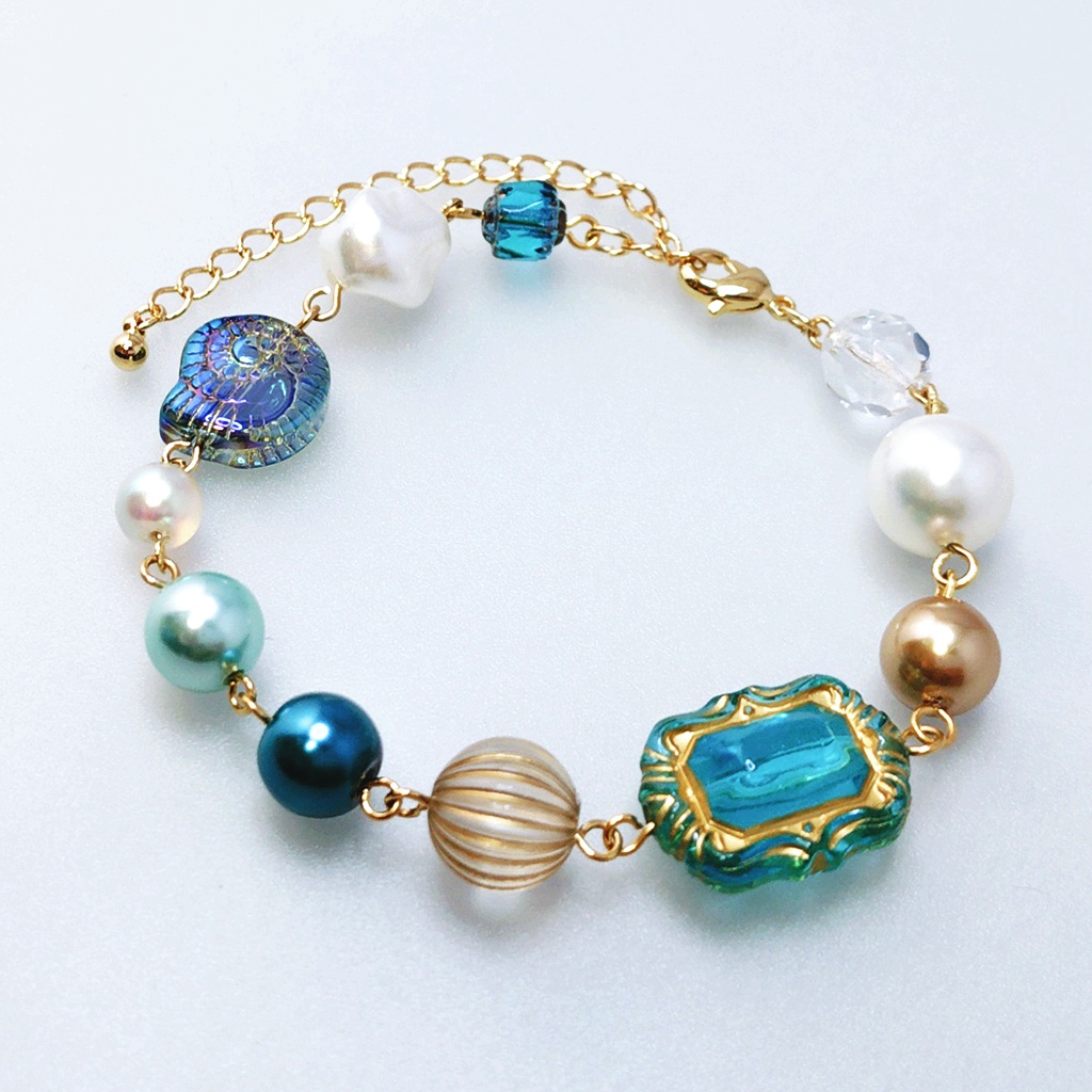 再販未定★ジェイド・フロイド/ 人魚・深海イメージ 巻貝ブレスレットB