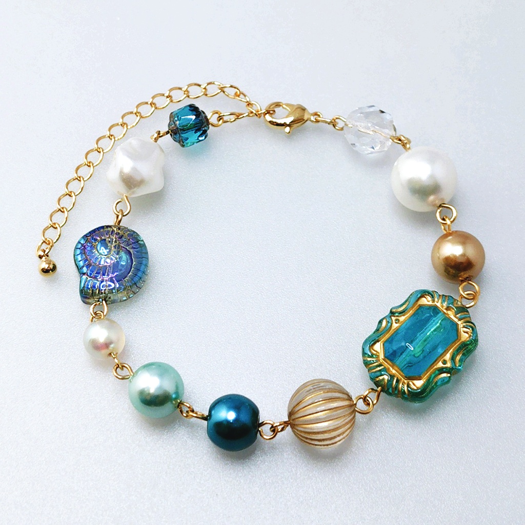 再販未定★ジェイド・フロイド/ 人魚・深海イメージ 巻貝ブレスレットB