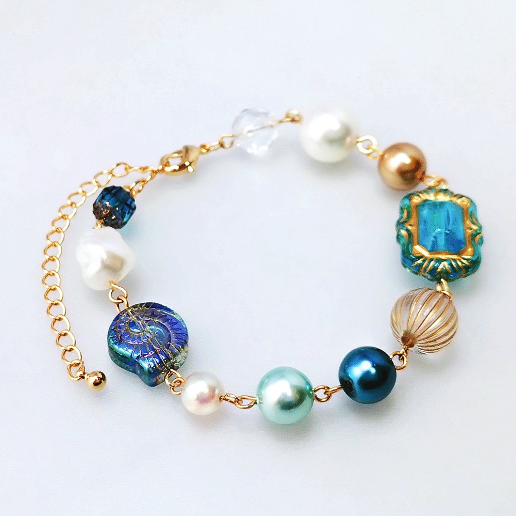 再販未定★ジェイド・フロイド/ 人魚・深海イメージ 巻貝ブレスレットB