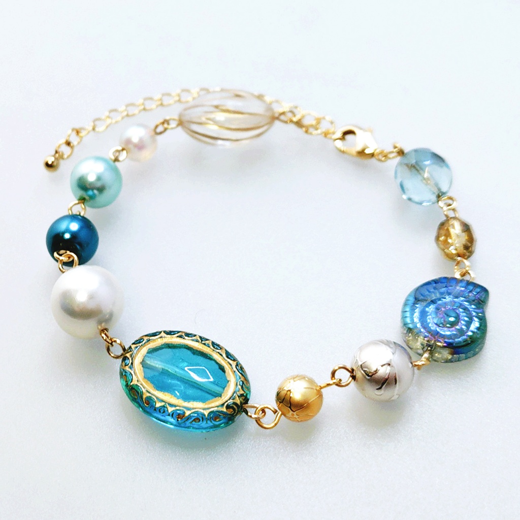 再販未定★ジェイド・フロイド/ 人魚・深海イメージ 巻貝ブレスレットC