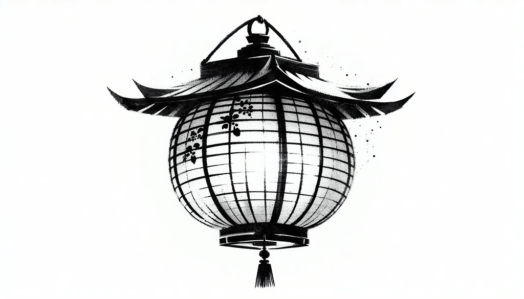 【和風】余白筆 墨絵の旅路 - 車窓と古都の情景素材集