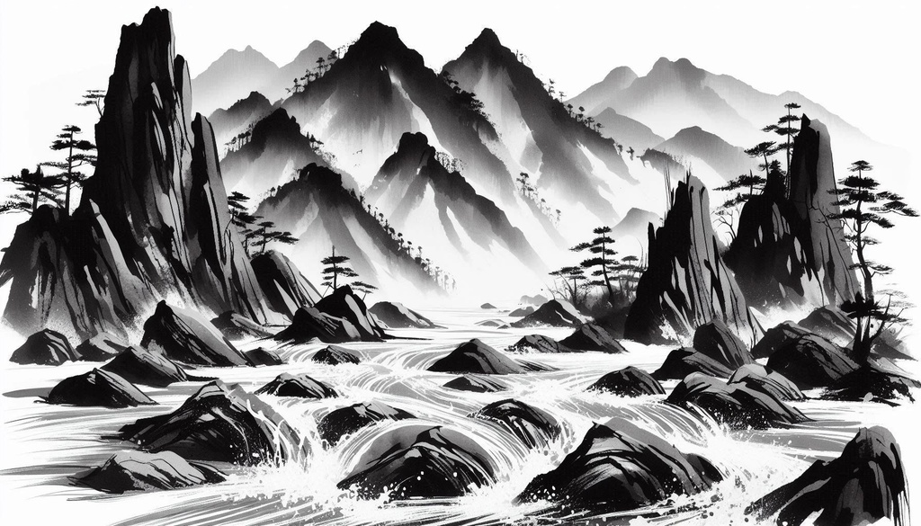 【和風】余白筆 夏の風物詩 - 墨絵の情景素材パック