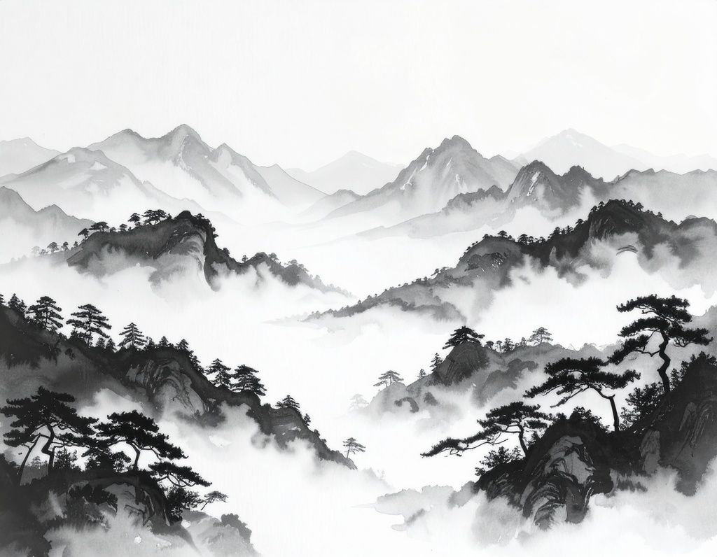 余白筆 - 残暑から秋へ、和風情景素材パック