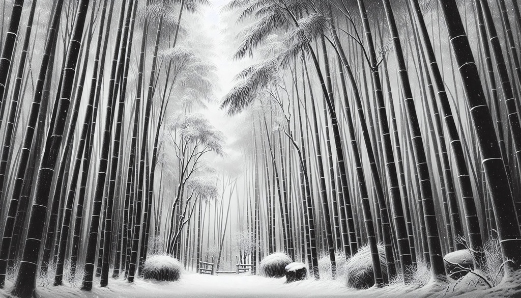 余白筆 - 凍てつく冬と温かな情景素材集