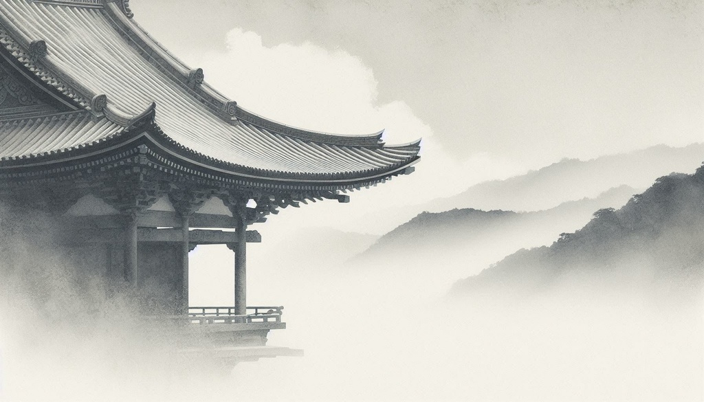 深遠なる白:冬の訪れと内省の墨画