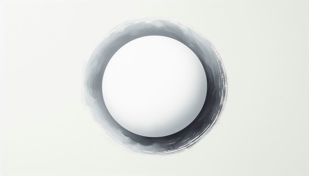 深遠なる白:冬の訪れと内省の墨画