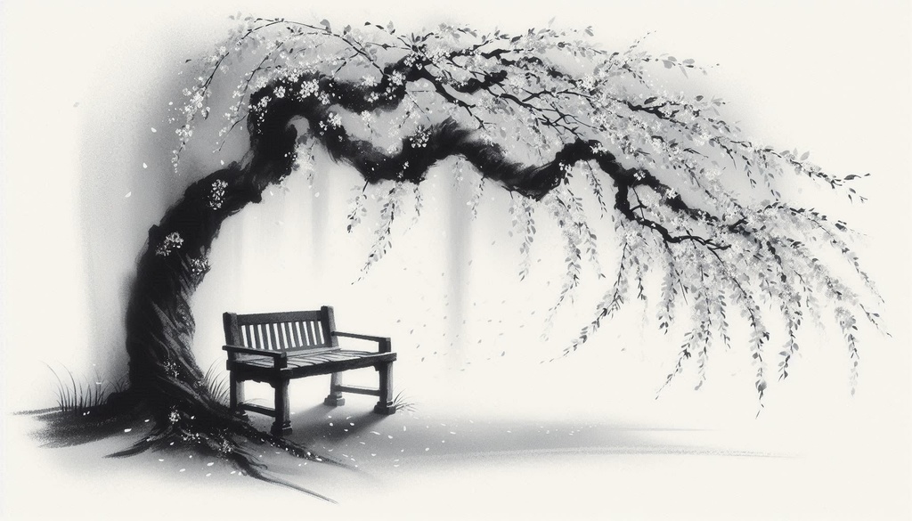 桜影(さくらかげ):淡墨で描く春の静寂素材集