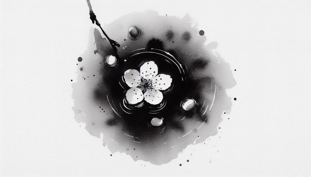 桜影(さくらかげ):淡墨で描く春の静寂素材集