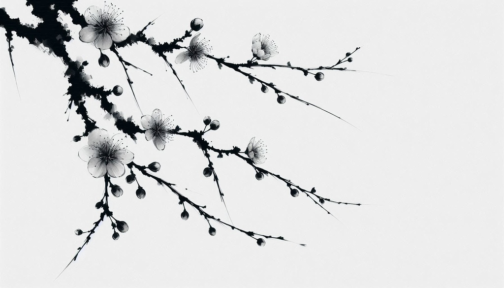 桜影(さくらかげ):淡墨で描く春の静寂素材集