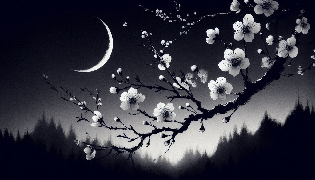 桜影(さくらかげ):淡墨で描く春の静寂素材集