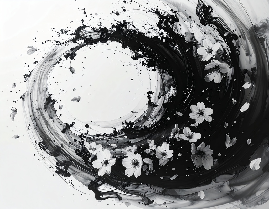 余白筆 - 水鏡(みずかがみ):水面に映る和の情景素材集