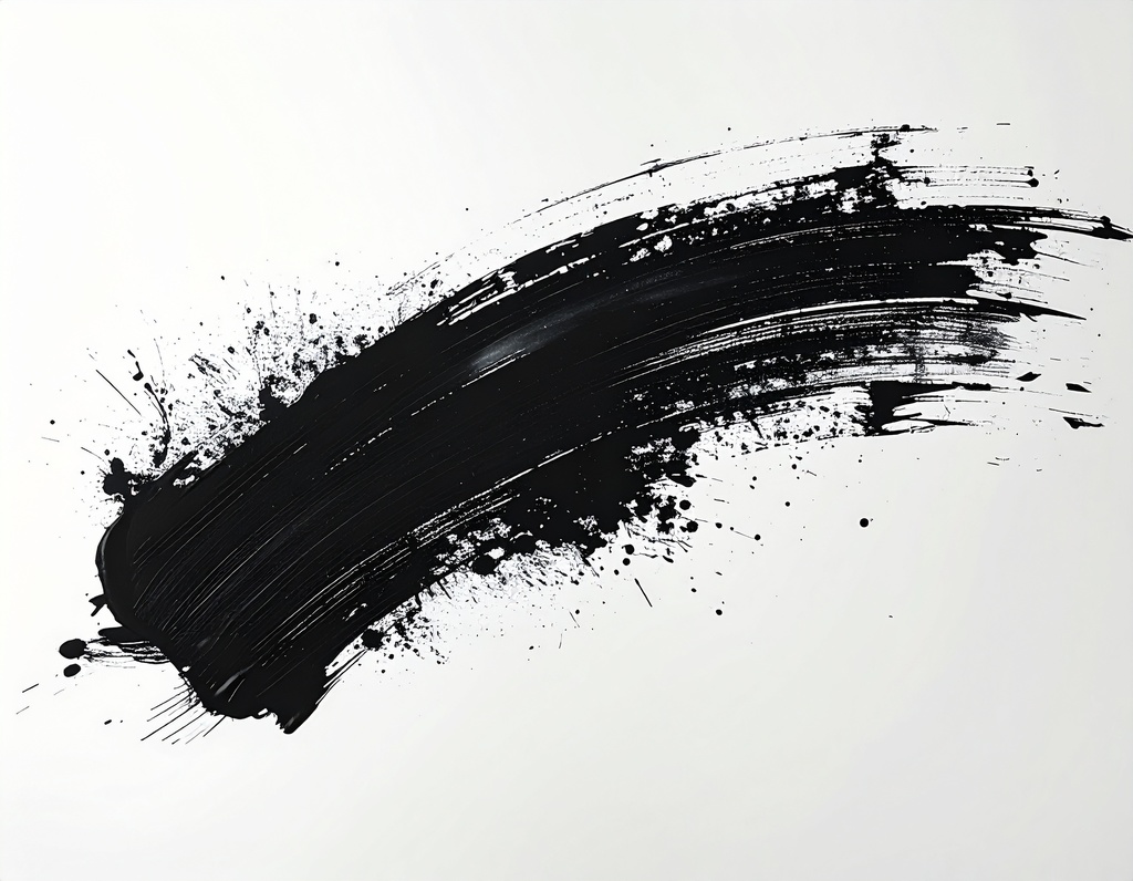 余白筆 - 陰陽(いんよう):光と影を操る、黒墨と胡粉の墨絵素材集