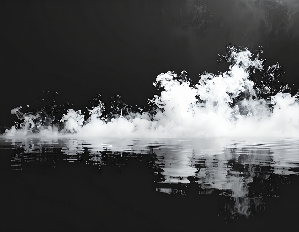 余白筆 - 陰陽(いんよう):光と影を操る、黒墨と胡粉の墨絵素材集