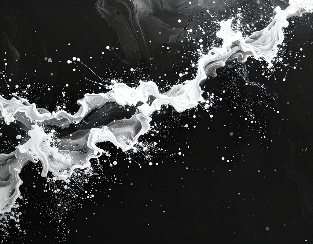 余白筆 - 陰陽(いんよう):光と影を操る、黒墨と胡粉の墨絵素材集