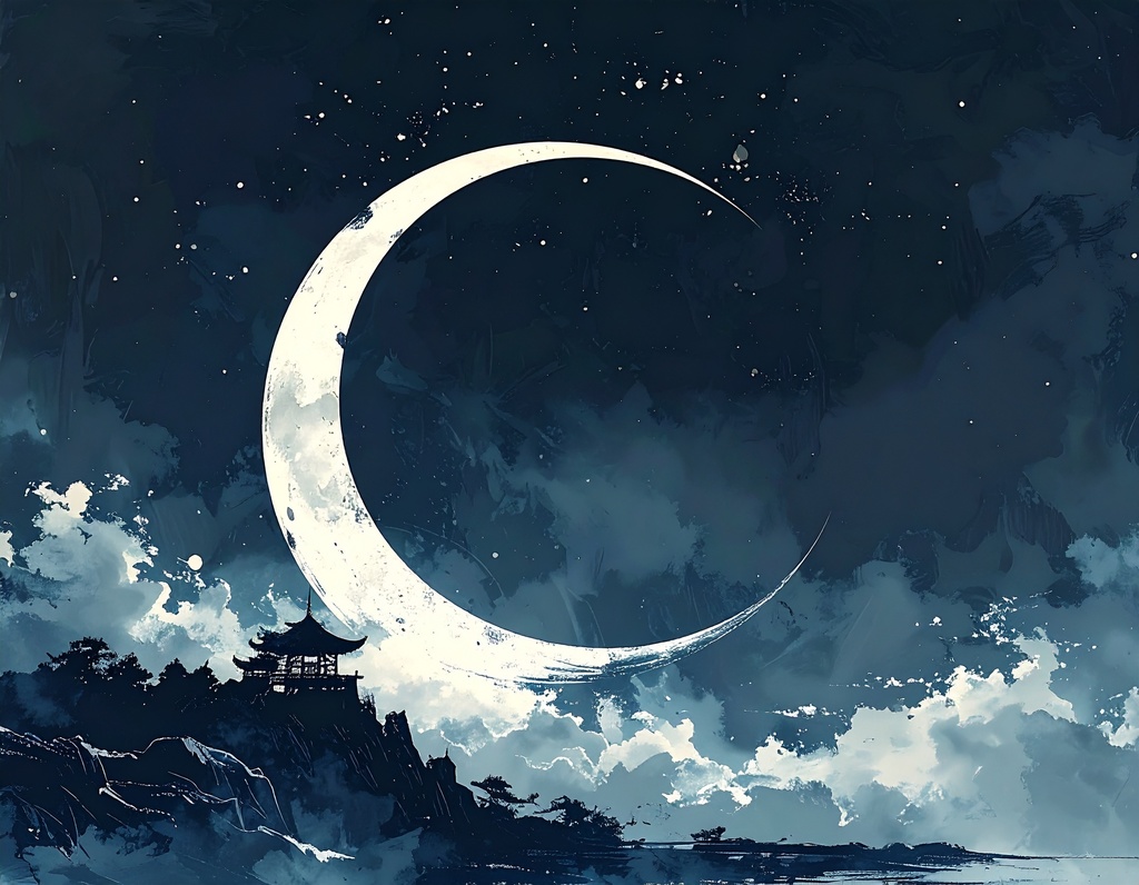 余白筆 - 陰陽(いんよう):光と影を操る、黒墨と胡粉の墨絵素材集