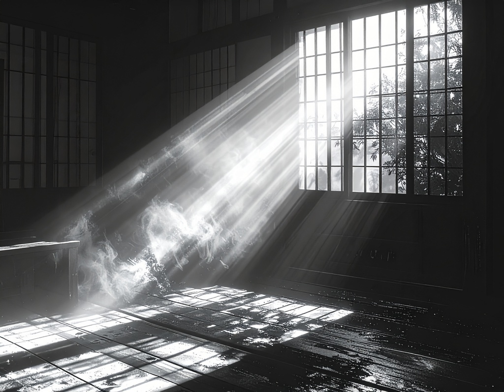 余白筆 - 陰陽(いんよう):光と影を操る、黒墨と胡粉の墨絵素材集