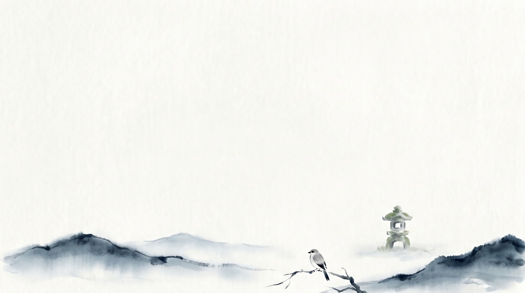 雨音(あまおと):静寂と波紋が織りなす、梅雨のエモーショナル墨絵素材集