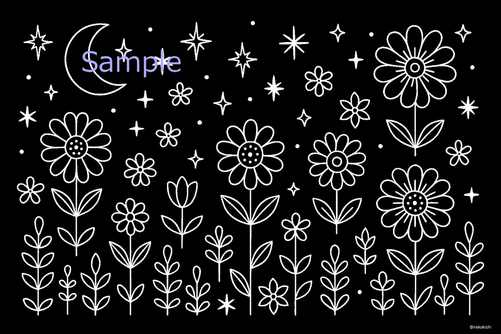 黒い背景の塗り絵Ⅰ