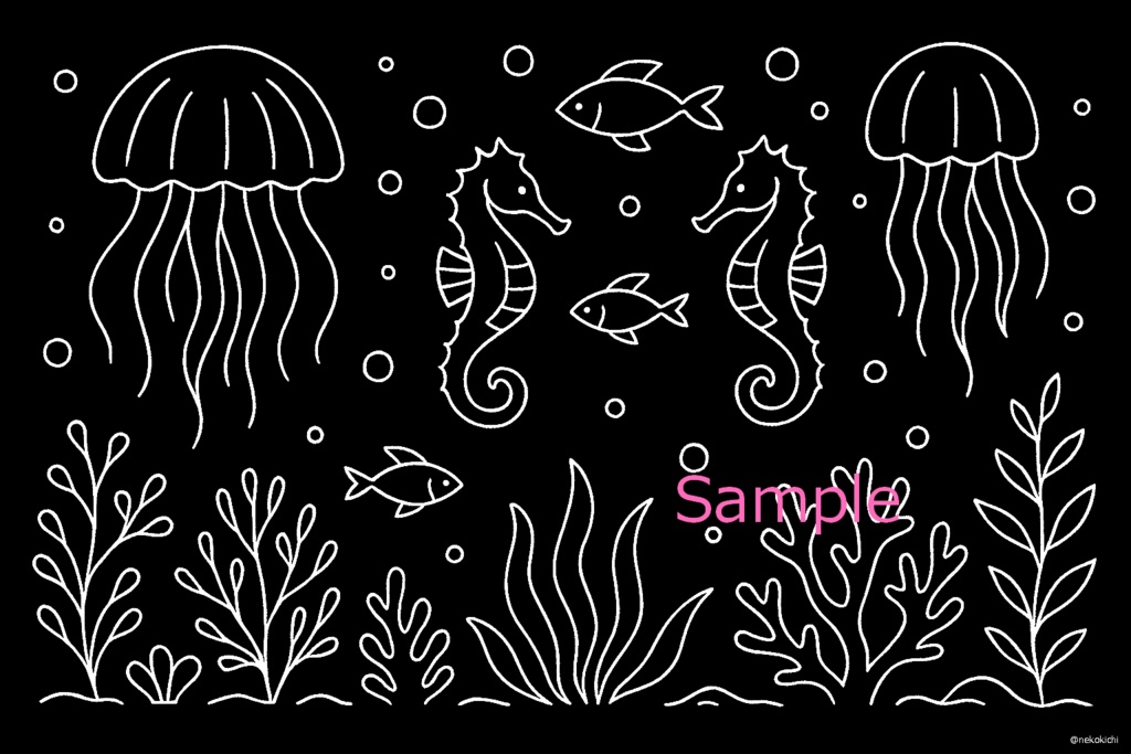 黒い背景の塗り絵Ⅱ