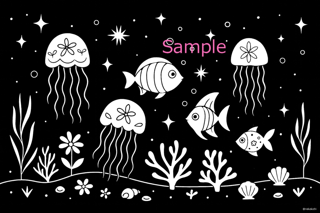 黒い背景の塗り絵Ⅱ