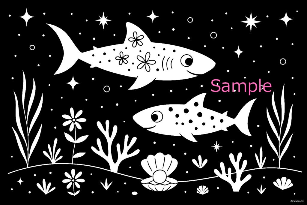 黒い背景の塗り絵Ⅱ