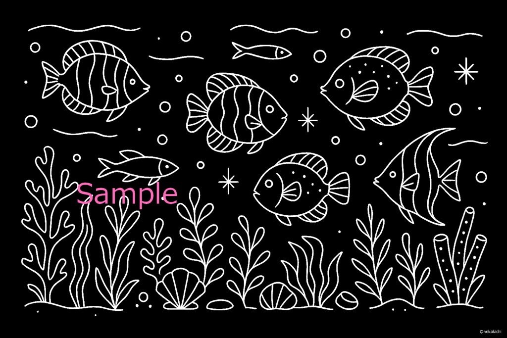 黒い背景の塗り絵Ⅱ