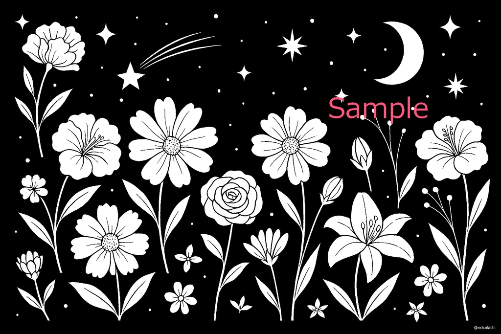 黒い背景の塗り絵Ⅲ