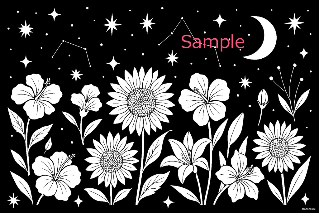 黒い背景の塗り絵Ⅲ