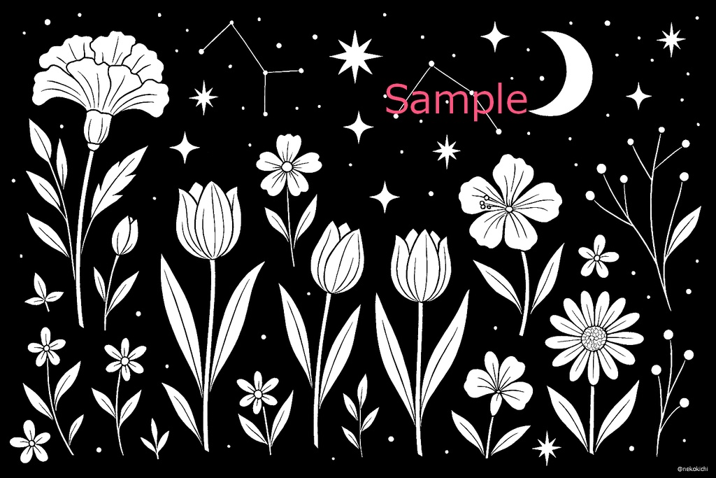 黒い背景の塗り絵Ⅲ