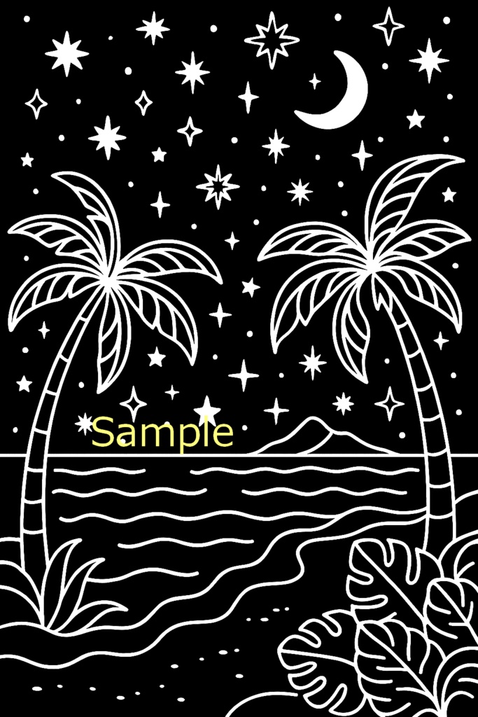 黒い背景の塗り絵Ⅳ