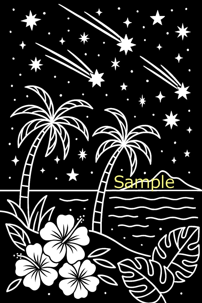 黒い背景の塗り絵Ⅳ