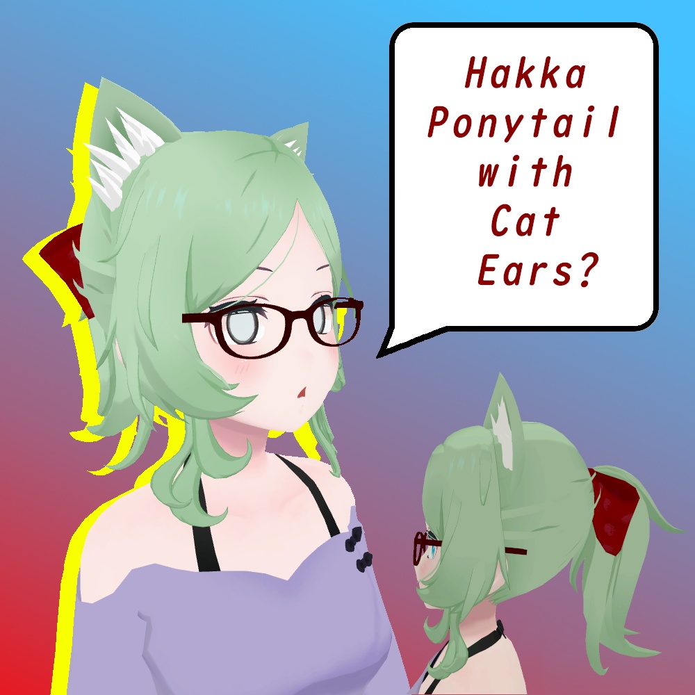 Hakka薄荷ちゃん用ポニーテール&猫耳||Ponytail and Cat Ears