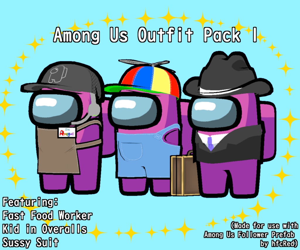 【Among Us Follower(by hfcRed)用】衣装パック 1 || 【For: Among Us Follower(by hfcRed) 】Outfit Pack 1