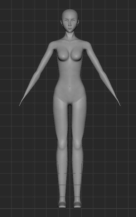 ハイポリ女性素体モデル